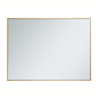 Metal frame rectangle mirror 30 inch in Brass