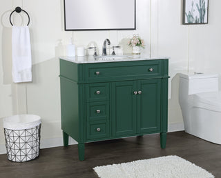 36 inch Single bathroom vanity in green