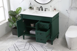 42 inch Single bathroom vanity in green