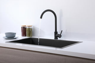 Finn Single Handle Kitchen Faucet in Matte Black