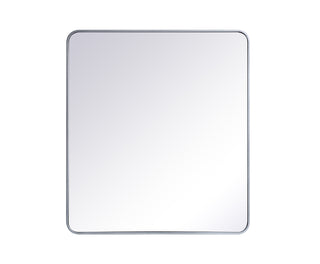 Soft corner metal rectangular mirror 36x40 inch in Silver