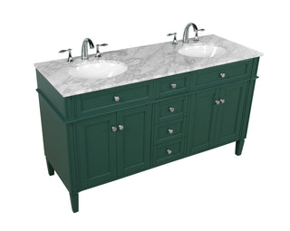 60 inch double bathroom vanity in green