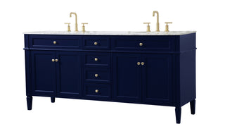 72 inch double bathroom vanity in blue