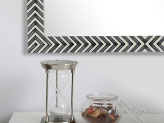 Rectangular mirror 40x32 inch in chevron