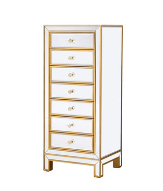 Lingerie Chest 7 drawers 18in. W x 15in. D x 42in. H in gold