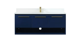 48 inch Single bathroom vanity in blue with backsplash