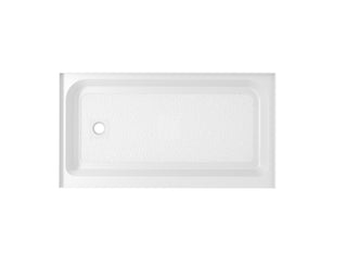 60x36 inch Single threshold shower tray left drain in glossy white