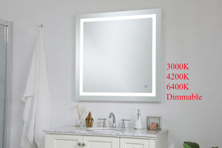 Helios 36in x 36in Hardwired LED mirror with touch sensor and color changing temperature 3000K/4200K/6400K