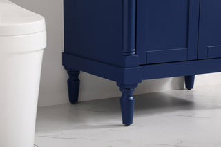 30 inch Single Bathroom vanity in Blue with ivory white engineered marble