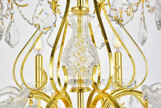 St. Francis 8 light Gold Chandelier Clear Royal Cut Crystal