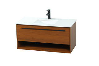 40 inch Single bathroom vanity in teak