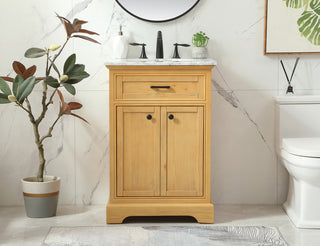 24 inch Single bathroom vanity in natural wood