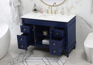 48 inch Single bathroom vanity in blue