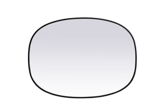 Metal Frame Oval Mirror 30x40 Inch in Black