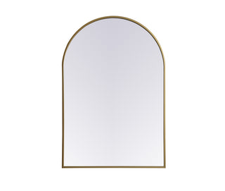 Metal Frame Arch Mirror 27x40 Inch in Brass