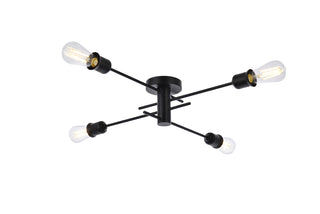 Xavier 4 lights flush mount in black