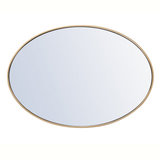 Metal frame oval mirror 34 inch in Brass