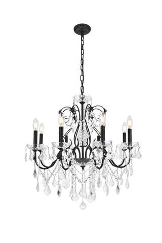 St. Francis 8 light Dark Bronze Chandelier Clear Royal Cut Crystal