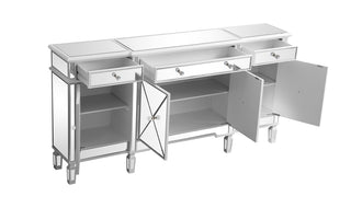 72 inch mirrored credenza in antique white