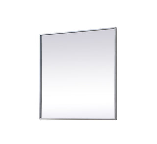 Metal Frame Square Mirror 30 inch in Silver