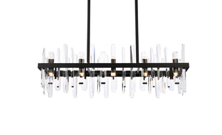 Serena 36 inch crystal rectangle chandelier in black