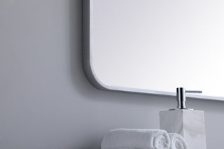 Soft corner metal rectangular mirror 30x48 inch in Silver