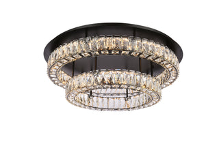 Monroe 30 inch LED double flush mount in black