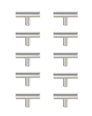 Quinn Brushed Nickel T Pull Multipack (set of 10)