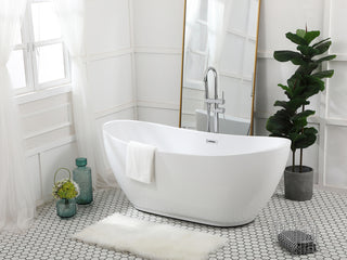 67 inch soaking bathtub in glossy white