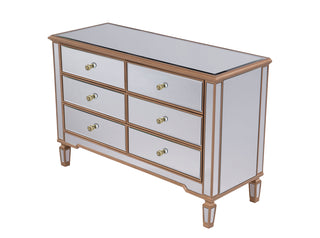 6 Drawer Dresser 48 in. x 18 in. x 32 in. in Gold paint