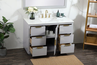 48 inch Single bathroom vanity in grey with backsplash