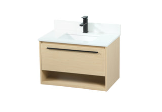 30 inch Single bathroom vanity in maple with backsplash