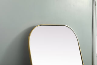 Metal Frame Arch Full Length Mirror 35x72 Inch in Brass