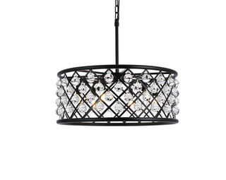 Madison 6 light Matte Black Chandelier Clear Royal Cut Crystal