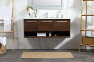 48 inch Single bathroom vanity in walnut