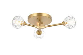 Zayne 3 Light Flush Mount in Gold