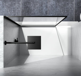Fixed framed shower door 35 x 76 Matte Black