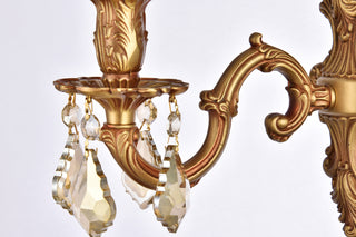 Monarch 1 light French Gold Wall Sconce Golden Teak (Smoky) Royal Cut Crystal