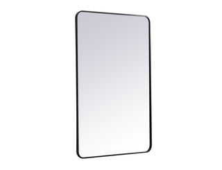 Soft corner metal rectangular mirror 30x48 inch in Black