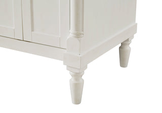 24 inch Single Bathroom vanity in Antique White with ivory white engineered marble