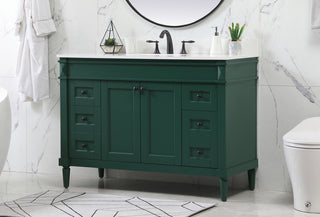 48 inch Single bathroom vanity in green with backsplash