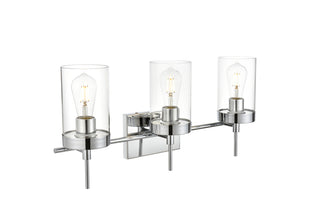 Benny 3 light Chrome and Clear Bath Sconce