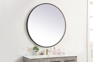 Pier 42 inch LED mirror with adjustable color temperature 3000K/4200K/6400K in black