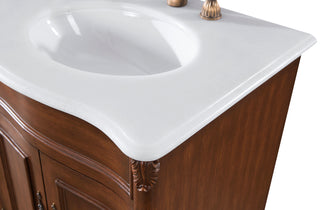 60 inch Double Bathroom vanity in Teak with ivory white engineered marble