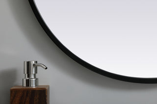 Metal Frame Oval Mirror 20x30 Inch in Black