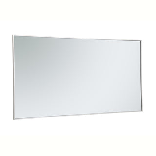 Metal frame rectangle mirror 36 inch in silver