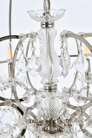 Geneva 6 light polished nickel Chandelier Clear Royal Cut crystal