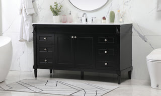 60 inch Single bathroom vanity in black