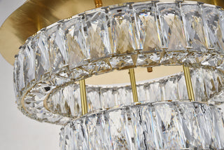 Monroe LED light gold Flush Mount Clear Royal Cut Crystal