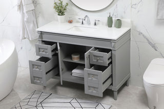 48 inch Single bathroom vanity in grey with backsplash